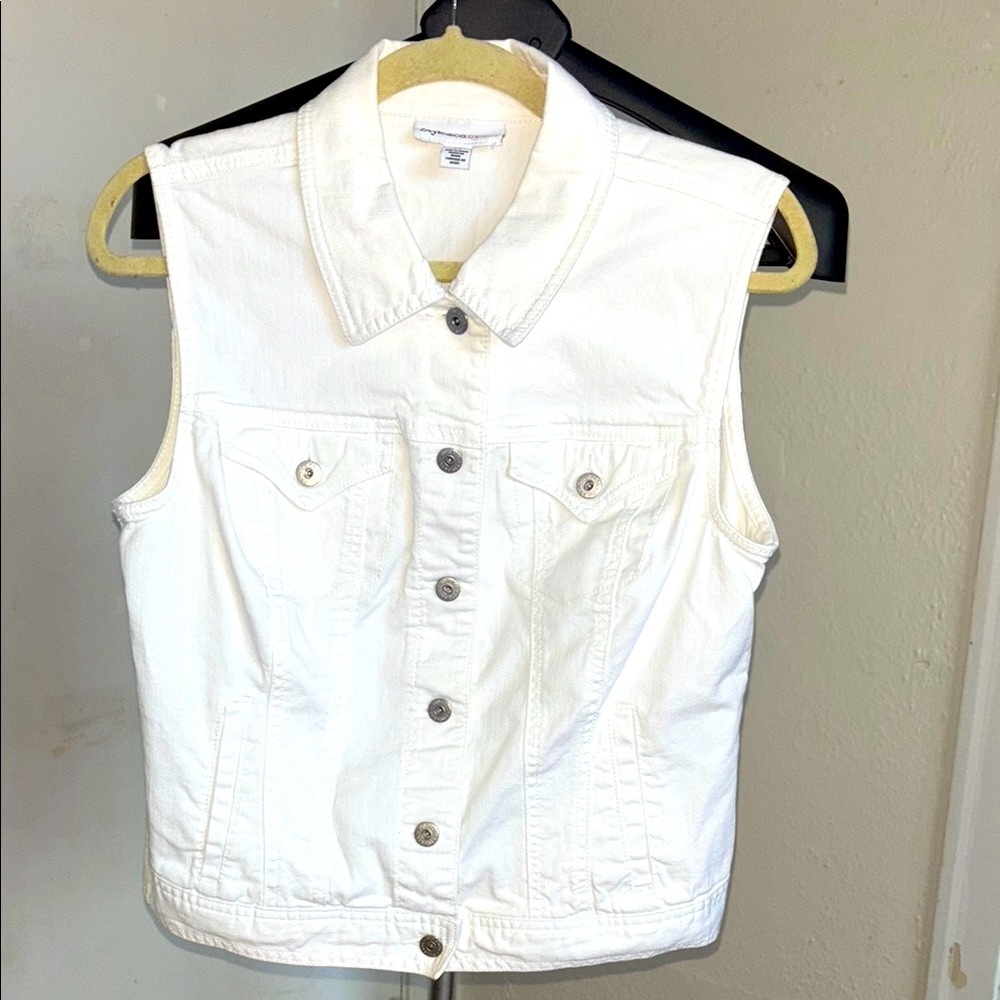 White Denim Vest
